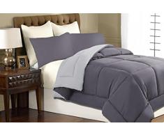 IlGruppone Trapunta Invernale Matrimoniale Double Face Bicolore 260X260 Grigio Ghiaccio PIUMONE -