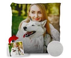 Cuscino Amore Personalizzato. Regali Personalizzati con Foto. Stampa Fronte Retro Totale fino alla cucitura. Cuscino NATURE con Ripieno Incluso. Varie Dimensioni. 50x50. Nature