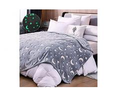 YASTA Coperta luminosa plaid fluorescente pile morbido lunare spaziale 156x130cm