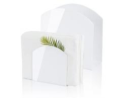 GOCUODE 2 Pezzi Portatovaglioli in Acrilico, Porta Tovaglioli da Tavola Verticale per Cucina, Ristorante, Bar (White,2)