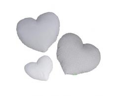 LULANDO Cuscino a forma di cuore, set da 3 pezzi, colore grigio, BF00000474
