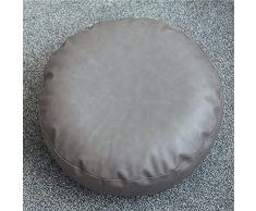 Cuscino rotondo in pelle di agnello Pouf poggiapiedi fatto a mano Cuscini per sgabello trapuntati in similpelle antiscivolo, cuscino da pavimento rotondo per riporre i piedi Poggiapiedi per soggiorno
