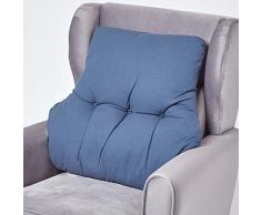 HOMESCAPES Cuscino lombare ergonomico, cuscino di posizionamento supporto schienale in cotone, per sedia, poltrona e auto, blu navy, 58 x 68 x 15 cm