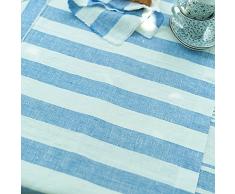 LinenMe 1-Pezzo 50 x 131 cm runner da tavolo Philippe in lino, blu