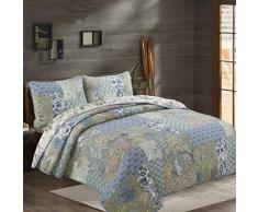 Trapuntina Copriletto Trapuntato Trapuntino Matrimoniale Trapunta Estiva Singolo Copriletto Trapuntato Patchwork 3 Pezzi,Queen:250X270CM