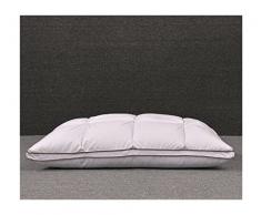 Cuscino in piuma doca di lusso a triplo strato - Piuma doca bianca premium - Singolo adulto - Copripiumino per hotel - Bianco - 48 cm x 74 cm