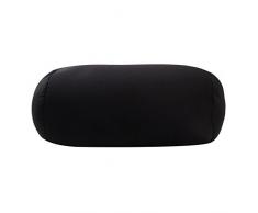 Uminilife, cuscino cilindrico in micro granuli per collo e colonna vertebrale, 31 x 17 cm, i micro granuli morbidi e soffici garantiscono comfort e sostegno durante i viaggi Nero