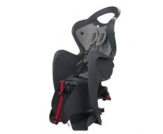 Mr Fox 2021 - Seggiolino Posteriore Reclinabile per Bicicletta - Cuscino e Coprispalle in Ecopelle - per Bambini fino a 22 kg, da 3 a 8 anni - si Fissa al Portapacchi - Grigio Scuro