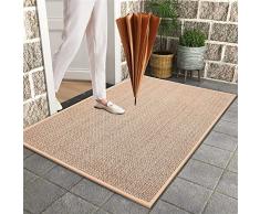Lifup Zerbino Juta Intrecciata Lavabile, Tappeto Antiscivolo Resistente allo Sporco per Esterno, Interno, Cucina, Giardino, Cortile Beige 44x75cm
