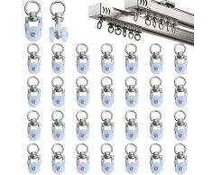 30 Pezzi Puleggia per Tende, Corridore Guida Rullo, Ruote per Guide per Tende, Binario per Tende Scorrevoli Rulli, Tende Scorrevoli Runner, Window Curtain Glider, Accessori per Tende Rullo Puleggia