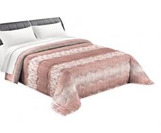 Tata Home Trapunta Invernale Matrimoniale Imbottita 300 gr/mq Caldo Piumone Misura 260x260 cm Fantasia Mosaico Moderno Made in Italy Colore Rosa Cipria