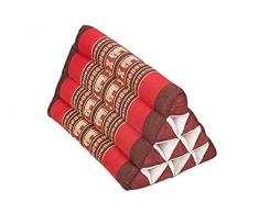 Handelsturm Piccolo cuscino Thai Triangolo 33 x 20 cm con imbottitura in kapok cuscino triangolare thailandia, cuscino decorativo o supporto, elefante rosso