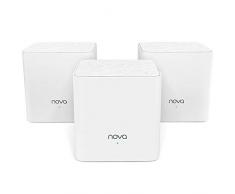 Tenda Nova MW3 Wifi Mesh, Dual Band AC1200, 2 Porte Ethernet 100Mbps, Modalità Router e Access Point, Parental Control, 3 Pezzi con Copertura Fino a 300㎡