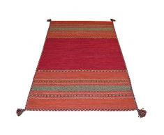 WEBTAPPETI.IT Tappeto Orientale Salotto 100% Cotone Antique Kilim Red Cm.140X200
