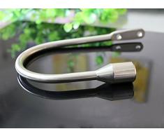 Lumenty, 2 ganci a U fermatenda da parete, in metallo, colore argento, argento