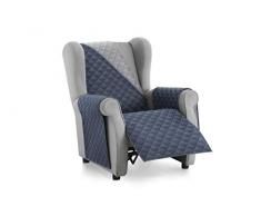 Textilhome - Salvadivano Copripoltrona Trapuntato MALU - RELAX / 1 posti - REVESIBLE. Colore Blu