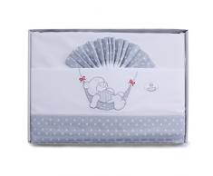 PEKITAS Bebe Set Di Lenzuola Sottili 3 Pezzi Per Culla 60X120cm 100% Cotone Made In Portugal (Orsetto Bianco Series)