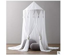 MHBY Tenda, Culla per Bambini copriletto a baldacchino in Cotone Lino zanzariera Tenda da Letto Tenda a Cupola Rotonda zanzariera