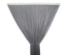 Tata Home Tenda Antimosche Catenelle Perline di Stoffa Morbide per Porta Finestra Moschiera a Pannello Susy 120 x 220 cm Grigio