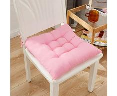 TinaDeer Cuscini per Sedia da Pranzo, 40x40cm Colore Puro Cuscino Sedia con i Legami Cuscino cenare Non-Slip Sedie in Camera Cuscini Cucina Pad Mat,Imbottitura Spessa Pavimento Cuscino (Rosa)