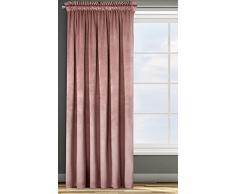Eurofirany ROSA Tenda in Velluto con Fettuccia Arricciatenda - 1 Unità, Soffice, Pannello, Drappo Classico, Glamour, Elegante, Soggiorno, Camera da Letto, 290 g/m2, 140x270 cm, Rosa Scuro