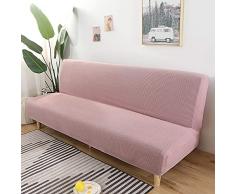 Copertura futon in tinta unita per divano senza braccia,Copridivano pieghevole spesso elasticizzato per soggiorno,Fodera protettiva per divano a prova di polvere