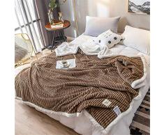 CDML Coperte Pile Coperta di Flanella Spessa Calda di Agnello Cashmere Coperta Invernale Doppia trapuntino Singolo -1,5x2,0 m