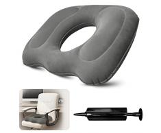 Cresbel Cuscino Antidecubito - Cuscino rotondo ortopedico gonfiabile, morbido con pompa, Cuscino ad Anello Gonfiabile per emorroidi, infiammazioni, dolori al coccige, cisti, gravidanza, post parto