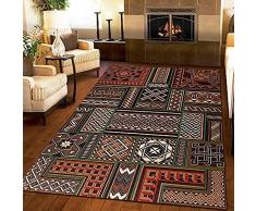 Tappeto Etnico Tradizionale Africano Geometrico - Morbido Tappeto Camera Da Letto Arte Modello Astratto Vintage - Tappeto Lavabile Facile da Pulire - per camera da letto e sala da pranzo - 60 x 90 cm