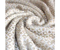 Lorenzo Cana 96278 - Coperta in cashmere, 100% cashmere, tessuto a mano, colore: grigio/bianco