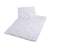 Totsy Baby Piumino lettino neonato e cuscino 100x135 cm + 40x60 cm - trapunta da culla piumone carrozzina neonato trapunte lettino per bambino bianco