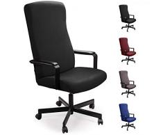 Coprisedia da ufficio Computer Coprisedia Coprisedili in simplismo Stile Moderno Elasticizzato Coprisedili rimovibile, per sedia girevole da ufficio con braccioli (sedia non inclusa) (2PCS (L), Nero)