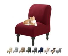 Lydevo Copripoltrona senza Braccioli,Copripoltrona Elasticizzato 1 Posto Universale,Jacquard Fodera per Sedia senza Braccioli per Sala da Pranzo Lavabile Rimovibile,Accent Chair Cover,Vino Rosso