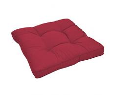 Beautissu Cuscino Lounge da Esterno XLuna - Comoda Seduta 50x50x10cm - per mobili e Arredamento da Giardino - Rosso
