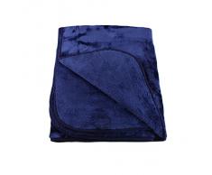 Gözze 40024-05-2040 - Telo arredo/ Copriletto matrimoniale/ Copridivano in microfibra effetto cachemire, XXL, 220 x 240 cm, colore: Blu marino