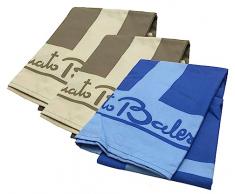 Renato Balestra Telo Mare Microfibra, 3pz Multicolore (Fango Sabbia 2pz + Royal 1pz)