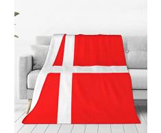 ASEELO Coperta personalizzata con bandiera danese della Danimarca per divano / letto / campeggio / pic-nic