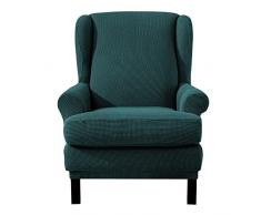 EBETA Jacquard Salvadivano Copripoltrona Trapuntato Adele, Copripoltrona con Orecchie Poltrona Protettiva Elasticizzato Antiscivolo (Verde Oliva)