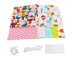 10pz Tessuti Stampati Cotone, Stoffa Patchwork Materiali Tessuti a Metro per Hobby Creativi Cucire Trapuntatura Artigianato DIY Bambini Quilting Fatti a Mano per Bambole,50x40cm(Animale della giungla)