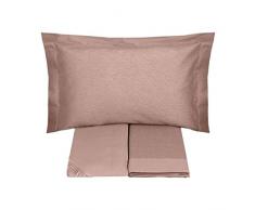 Vallesusa Completo Lenzuola Tea Matrimoniale in Raso di Puro Cotone Antico