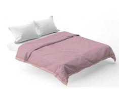 trapuntino copriletto art filomena con volant su 3 lati in pizzo macrame termsaldato forma cuore matrimoniale 250X250cm con peso primaverile - estivo di 80 grammi col rosa antico pizzo rosato