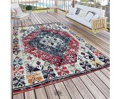 Tappeto per Interni e per Esterni Oriente Bianco Rosso Blu, Dimensione:80x150 cm
