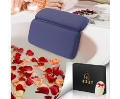 HOUT Cuscino da bagno impermeabile per testa e collo con 7 ventose antiscivolo | Accessori spa e bagno | Cuscino da bagno di lusso per vasca e spa