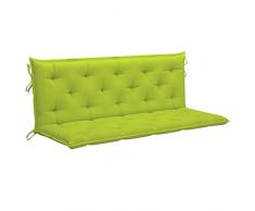vidaXL Cuscino per Panca da Giardino Elegante Resistente Arredi Tessili per Esterni Decorativo Antipolvere Verde Brillante 150 cm Tessuto Oxford