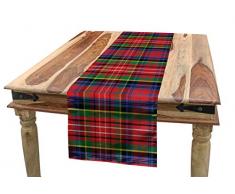 ABAKUHAUS Plaid Servizio allAmericana, Caledonia Stile Scozzese, Rettangolare Decorativo per Sala da Pranzo Cucina, 40 cm x 180 cm, Multicolore