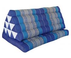 Wilai GmbH Cuscino Triangolo Thai XXL, esteso Un Cuscino Piatto, Pieghevole, Fabbricato in Thailandia, Blu (82216)