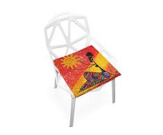 linomo Cuscino per sedia etnico africano, da donna, in memory foam, per bambini, 40 x 40 cm
