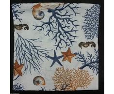 cuscino arredo corallo blu rosso misure varie sfoderabile imbottitura omaggio (50X50, corallo blu)