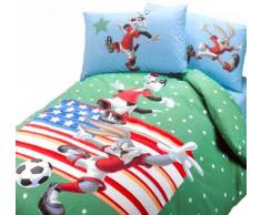 Caleffi - Trapunta Bugs Bunny e Silvestro Caleffi Singola Verde - Singola (170x265 cm) - CALE 52824