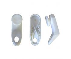 BricoShopping® GANCI SCORREVOLI RINFORZATI per Tende Con Binario estensibile Ricambio per tenda in plastica Bianchi SCORRITENDA americano UNIVERSALI ORIGINALE VALIANT STANLEY SWISH KIRSH ACRIMO PZ 200